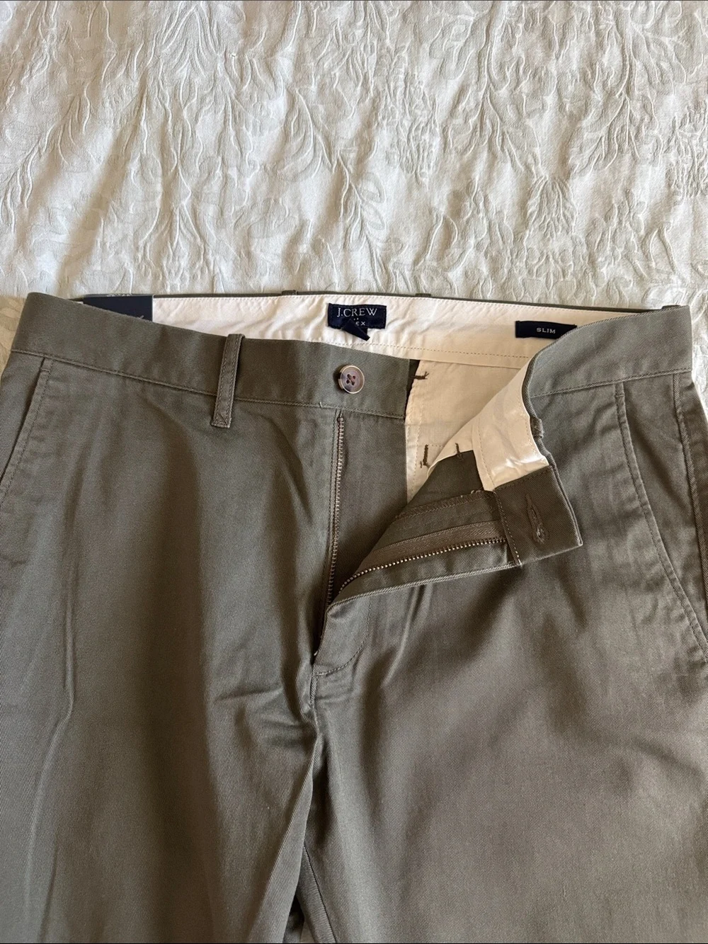 J. Crew Olive Slim Straight Chinos